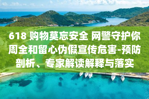618 購物莫忘安全 網(wǎng)警守護(hù)你周全和留心偽假宣傳危害-預(yù)防剖析、專家解讀解釋與落實