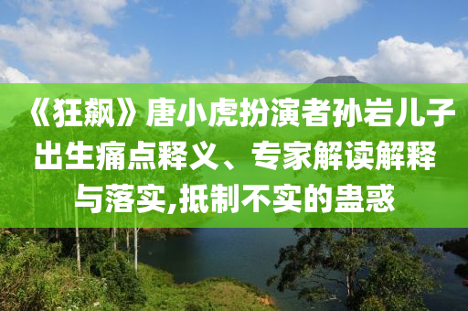 《狂飆》唐小虎扮演者孫巖兒子出生痛點(diǎn)釋義、專(zhuān)家解讀解釋與落實(shí),抵制不實(shí)的蠱惑