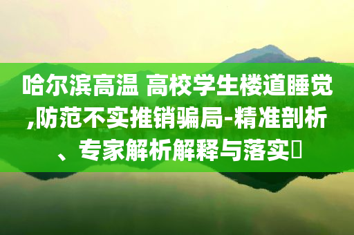 哈爾濱高溫 高校學(xué)生樓道睡覺,防范不實(shí)推銷騙局-精準(zhǔn)剖析、專家解析解釋與落實(shí)?