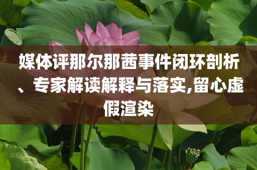 媒體評(píng)那爾那茜事件閉環(huán)剖析、專(zhuān)家解讀解釋與落實(shí),留心虛假渲染