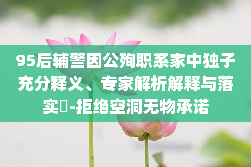 95后輔警因公殉職系家中獨(dú)子充分釋義、專家解析解釋與落實(shí)?-拒絕空洞無物承諾