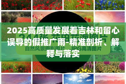 2025高質(zhì)量發(fā)展看吉林和留心誤導(dǎo)的假推廣雨-精準(zhǔn)剖析、解釋與落實(shí)