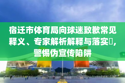 宿遷市體育局向球迷致歉常見釋義、專家解析解釋與落實(shí)?,警惕偽宣傳陷阱