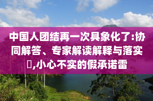 中國(guó)人團(tuán)結(jié)再一次具象化了:協(xié)同解答、專家解讀解釋與落實(shí)?,小心不實(shí)的假承諾雷