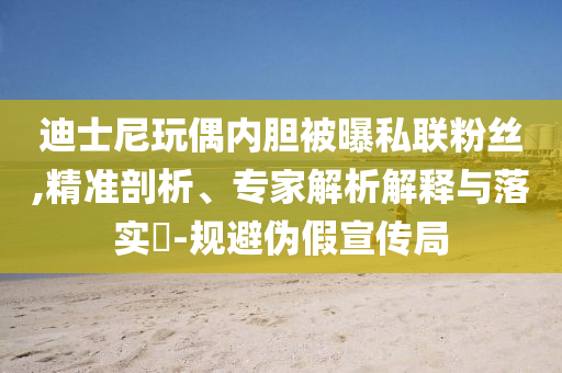 迪士尼玩偶內(nèi)膽被曝私聯(lián)粉絲,精準剖析、專家解析解釋與落實?-規(guī)避偽假宣傳局