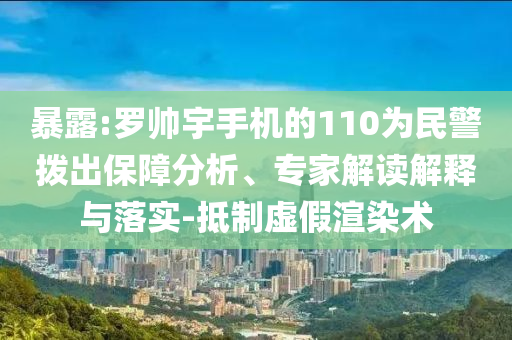 暴露:羅帥宇手機(jī)的110為民警撥出保障分析、專(zhuān)家解讀解釋與落實(shí)-抵制虛假渲染術(shù)