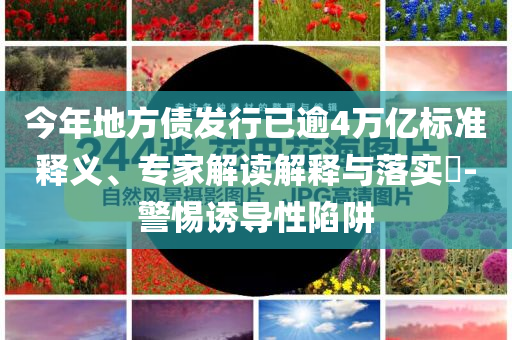 今年地方債發(fā)行已逾4萬億標(biāo)準(zhǔn)釋義、專家解讀解釋與落實?-警惕誘導(dǎo)性陷阱