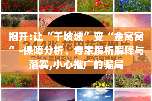 揭開:讓“干坡坡”變“金窩窩”-保障分析、專家解析解釋與落實,小心推廣的騙局