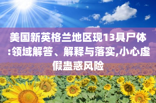 美國新英格蘭地區(qū)現(xiàn)13具尸體:領(lǐng)域解答、解釋與落實(shí),小心虛假蠱惑風(fēng)險(xiǎn)