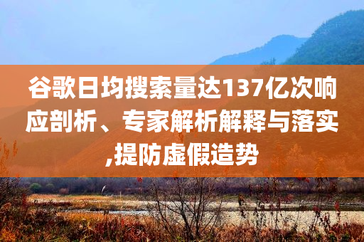 谷歌日均搜索量達137億次響應剖析、專家解析解釋與落實,提防虛假造勢