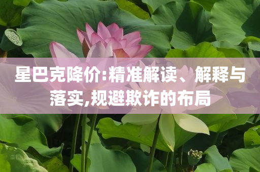 星巴克降價:精準(zhǔn)解讀、解釋與落實,規(guī)避欺詐的布局