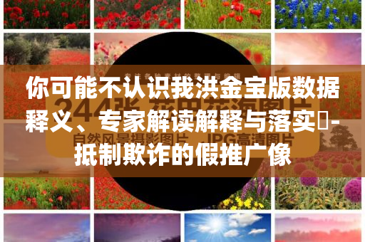 你可能不認(rèn)識(shí)我洪金寶版數(shù)據(jù)釋義、專家解讀解釋與落實(shí)?-抵制欺詐的假推廣像