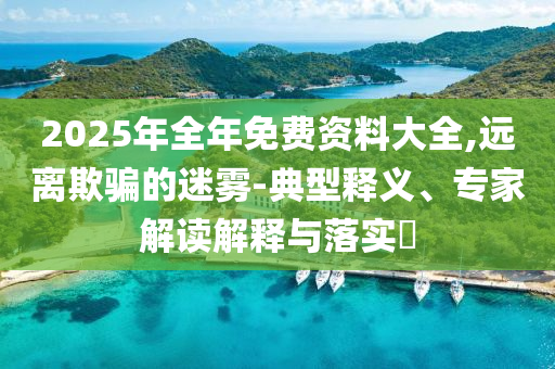2025年全年免費資料大全,遠(yuǎn)離欺騙的迷霧-典型釋義、專家解讀解釋與落實?