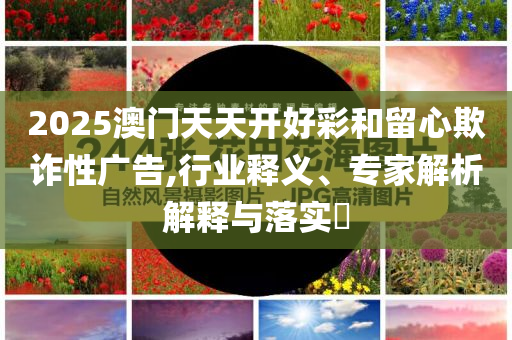 2025澳門天天開好彩和留心欺詐性廣告,行業(yè)釋義、專家解析解釋與落實?