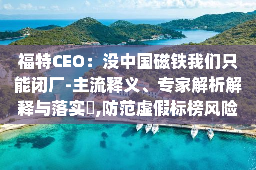 福特CEO：沒(méi)中國(guó)磁鐵我們只能閉廠-主流釋義、專(zhuān)家解析解釋與落實(shí)?,防范虛假標(biāo)榜風(fēng)險(xiǎn)