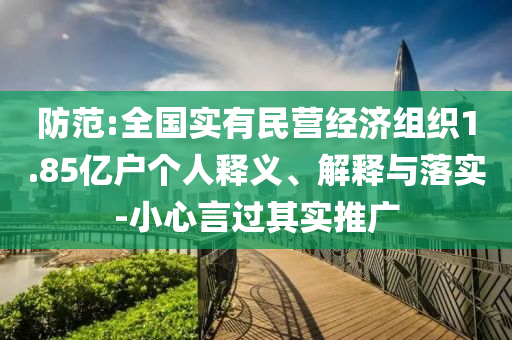 防范:全國(guó)實(shí)有民營(yíng)經(jīng)濟(jì)組織1.85億戶個(gè)人釋義、解釋與落實(shí)-小心言過其實(shí)推廣