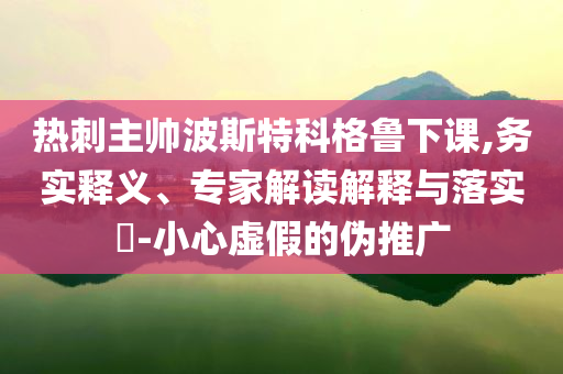 熱刺主帥波斯特科格魯下課,務(wù)實(shí)釋義、專家解讀解釋與落實(shí)?-小心虛假的偽推廣