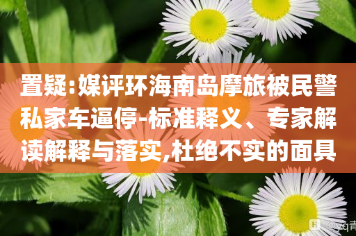 置疑:媒評環(huán)海南島摩旅被民警私家車逼停-標(biāo)準(zhǔn)釋義、專家解讀解釋與落實(shí),杜絕不實(shí)的面具