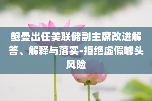鮑曼出任美聯(lián)儲(chǔ)副主席改進(jìn)解答、解釋與落實(shí)-拒絕虛假噱頭風(fēng)險(xiǎn)