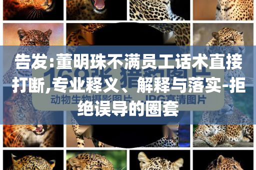 告發(fā):董明珠不滿員工話術(shù)直接打斷,專業(yè)釋義、解釋與落實(shí)-拒絕誤導(dǎo)的圈套