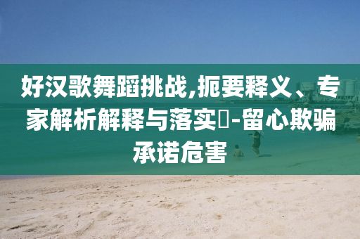 好漢歌舞蹈挑戰(zhàn),扼要釋義、專家解析解釋與落實?-留心欺騙承諾危害