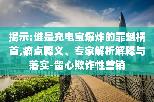 揭示:誰(shuí)是充電寶爆炸的罪魁禍?zhǔn)?痛點(diǎn)釋義、專家解析解釋與落實(shí)-留心欺詐性營(yíng)銷