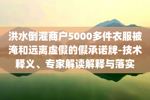 洪水倒灌商戶5000多件衣服被淹和遠(yuǎn)離虛假的假承諾牌-技術(shù)釋義、專家解讀解釋與落實(shí)