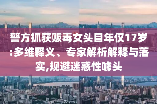 警方抓獲販毒女頭目年僅17歲:多維釋義、專家解析解釋與落實(shí),規(guī)避迷惑性噱頭