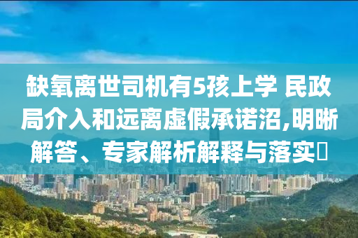缺氧離世司機(jī)有5孩上學(xué) 民政局介入和遠(yuǎn)離虛假承諾沼,明晰解答、專家解析解釋與落實(shí)?