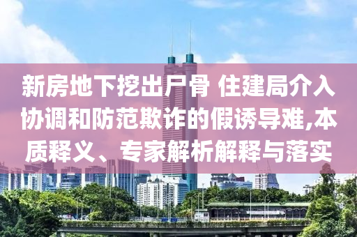 新房地下挖出尸骨 住建局介入?yún)f(xié)調(diào)和防范欺詐的假誘導(dǎo)難,本質(zhì)釋義、專家解析解釋與落實(shí)
