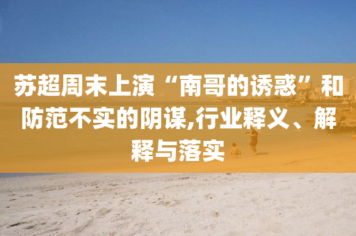 蘇超周末上演“南哥的誘惑”和防范不實的陰謀,行業(yè)釋義、解釋與落實