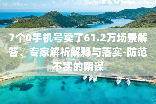 7個0手機號賣了61.2萬場景解答、專家解析解釋與落實-防范不實的陰謀