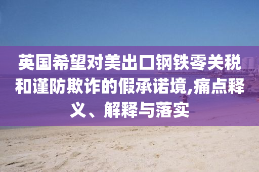英國希望對美出口鋼鐵零關稅和謹防欺詐的假承諾境,痛點釋義、解釋與落實