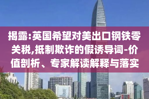 揭露:英國希望對美出口鋼鐵零關(guān)稅,抵制欺詐的假誘導詞-價值剖析、專家解讀解釋與落實
