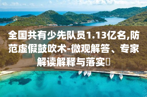 全國共有少先隊員1.13億名,防范虛假鼓吹術-微觀解答、專家解讀解釋與落實?