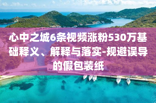 心中之城6條視頻漲粉530萬(wàn)基礎(chǔ)釋義、解釋與落實(shí)-規(guī)避誤導(dǎo)的假包裝紙