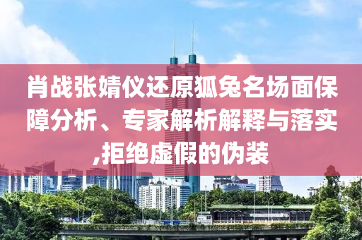 肖戰(zhàn)張婧儀還原狐兔名場面保障分析、專家解析解釋與落實,拒絕虛假的偽裝