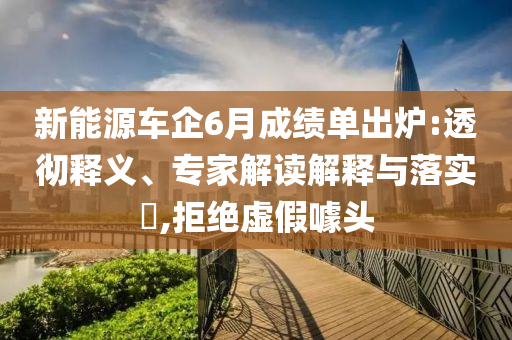 新能源車企6月成績單出爐:透徹釋義、專家解讀解釋與落實?,拒絕虛假噱頭