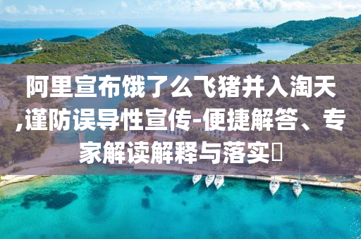 阿里宣布餓了么飛豬并入淘天,謹(jǐn)防誤導(dǎo)性宣傳-便捷解答、專家解讀解釋與落實(shí)?