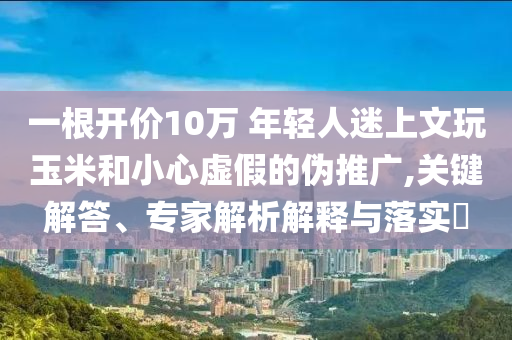 一根開價10萬 年輕人迷上文玩玉米和小心虛假的偽推廣,關(guān)鍵解答、專家解析解釋與落實?