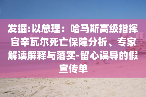 發(fā)掘:以總理：哈馬斯高級指揮官辛瓦爾死亡保障分析、專家解讀解釋與落實(shí)-留心誤導(dǎo)的假宣傳單