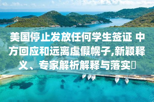 美國(guó)停止發(fā)放任何學(xué)生簽證 中方回應(yīng)和遠(yuǎn)離虛假幌子,新穎釋義、專家解析解釋與落實(shí)?