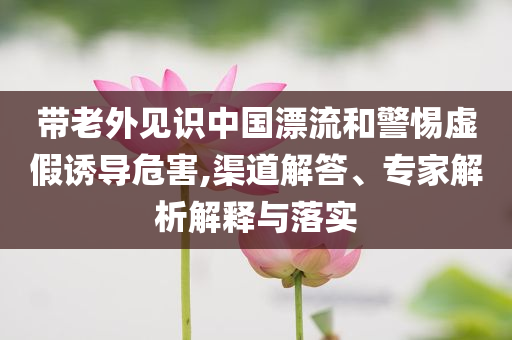 帶老外見識中國漂流和警惕虛假誘導危害,渠道解答、專家解析解釋與落實