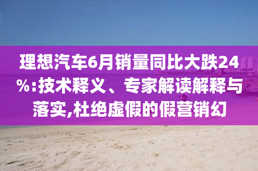 理想汽車6月銷量同比大跌24%:技術(shù)釋義、專家解讀解釋與落實,杜絕虛假的假營銷幻
