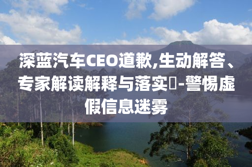 深藍(lán)汽車(chē)CEO道歉,生動(dòng)解答、專(zhuān)家解讀解釋與落實(shí)?-警惕虛假信息迷霧