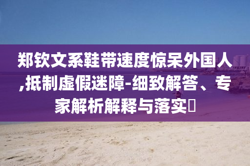 鄭欽文系鞋帶速度驚呆外國(guó)人,抵制虛假迷障-細(xì)致解答、專(zhuān)家解析解釋與落實(shí)?