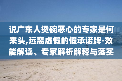 說廣東人燙碗惡心的專家是何來頭,遠(yuǎn)離虛假的假承諾牌-效能解讀、專家解析解釋與落實(shí)