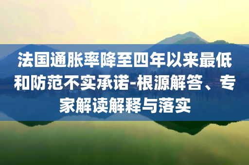 法國(guó)通脹率降至四年以來最低和防范不實(shí)承諾-根源解答、專家解讀解釋與落實(shí)