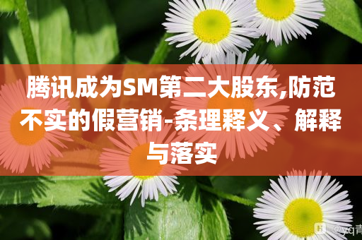 騰訊成為SM第二大股東,防范不實的假營銷-條理釋義、解釋與落實