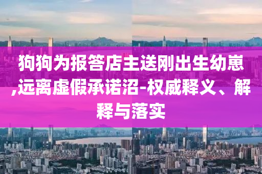 狗狗為報(bào)答店主送剛出生幼崽,遠(yuǎn)離虛假承諾沼-權(quán)威釋義、解釋與落實(shí)